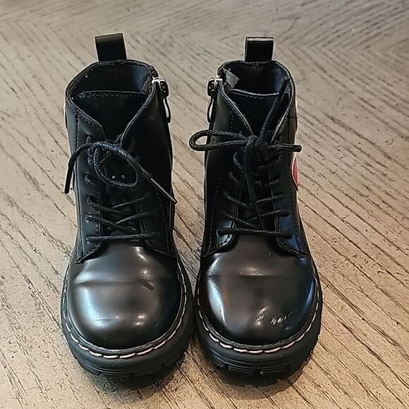 Black heart toddler boots size 9 - Picture 2 of 13